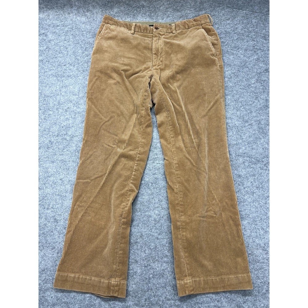 Polo Ralph Lauren Preston Pants Mens 36x31* Brown Corduroy Chino Classic Fit